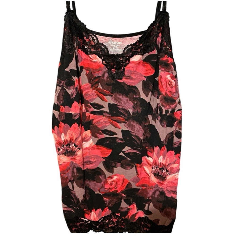 Torrid Floral Lace Cami in Red and Black Women’s Top Plus Size 26/28